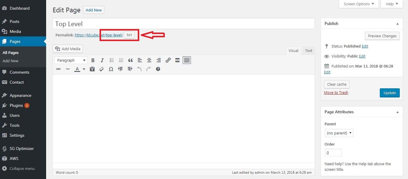 How to change/customize the URL of a page or post in your WordPress