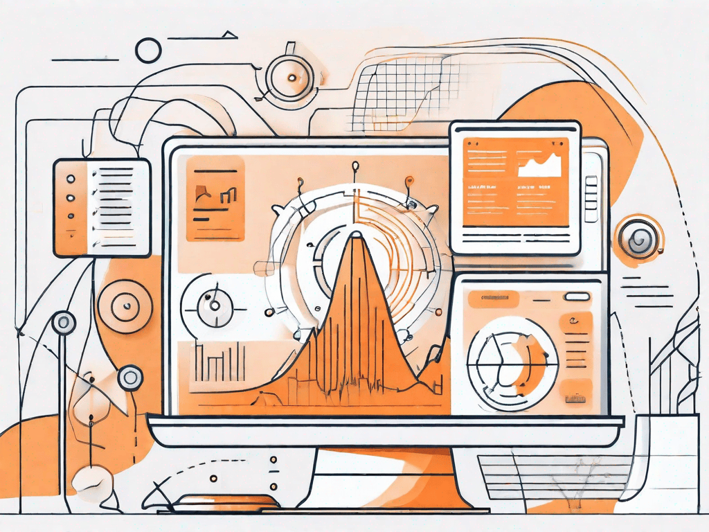 A futuristic web design interface with various ai tools and elements interacting with it